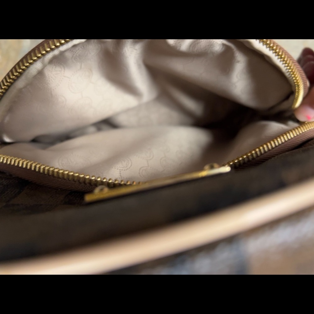 Michael Kors Tan and Brown Patterned Backpack - Picture 4 of 6